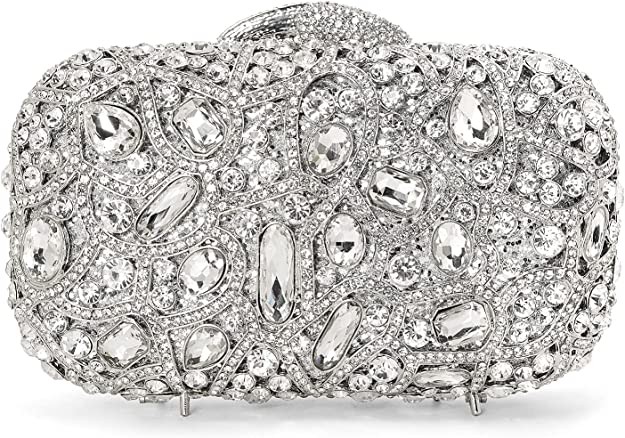 Mossmon Luxe Crystal Clutch Evening Bag with Rhinestones